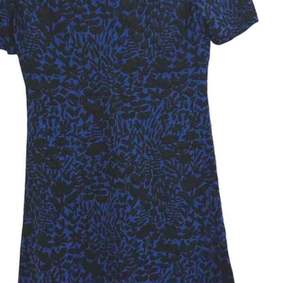 NWT St. John Collection Nordstrom Black Blue Floral Jacquard Dress Sz 14 - Picture 10 of 11